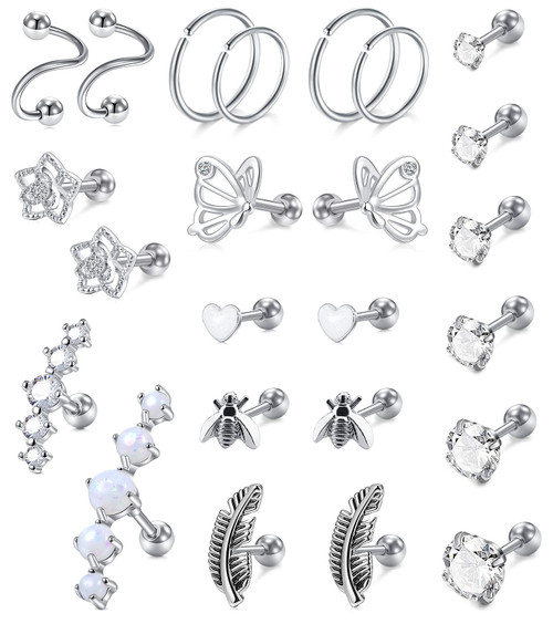 VCMART 16G Cartilage Earring Stud Tragus Piercing Jewelry Surgical Steel Cartilage Earrings Tragus Earrings for Women Forward Helix Piercing Jewelry Hoop Conch Piercing Jewelry Stud Tragus Jewelry VCMART 16G Cartilage Earring Stud Tragus Piercing Jewelry Surgical Steel Cartilage Earrings Tragus Earrings for Women Forward Helix Piercing Jewelry Hoop Conch Piercing Jewelry Stud Tragus Jewelry