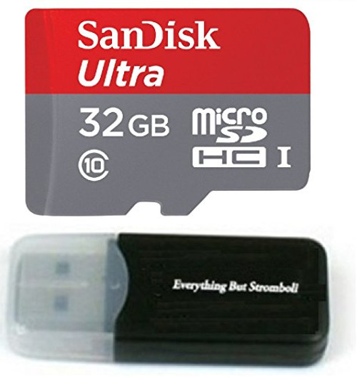Sandisk Ultra 32GB micro SD HC Memory Card Class 10 works with GoPro Hero3 Hero3+ Hero3 White Edition / Hero3+ Black Edition / Hero3+ Silver Edition w/ Everything But Stromboli Reader