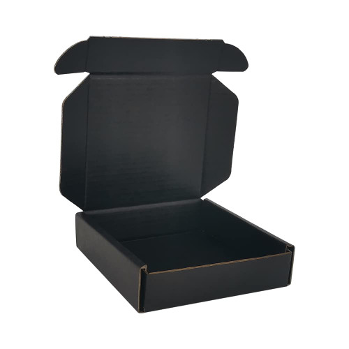 CH-BOX 4x4x1'' Small Shipping Boxes 25 Pack, Corrugated Cardboard Mailers for Business, Black (CM441B25)