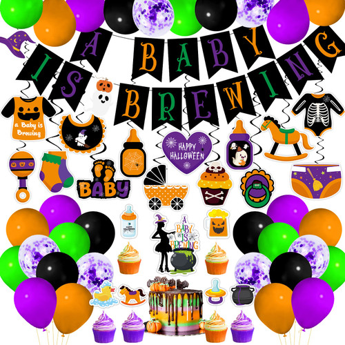 Funnlot A Baby Is Brewing Baby Shower Decorations 47pcs Baby Shower Halloween Decorations with Baby Is Brewing Balloons Banner Halloween Baby Shower Decorations for Halloween Party Supplies Favors Funnlot A Baby Is Brewing Baby Shower Decorations 47pcs Baby Shower Halloween Decorations with Baby Is Brewing Balloons Banner Halloween Baby Shower Decorations for Halloween Party Supplies Favors