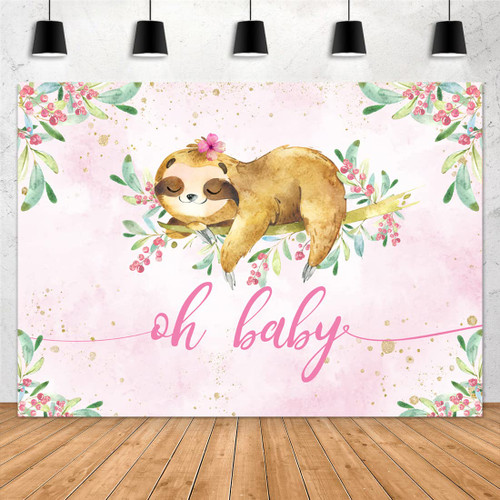 Aperturee Sloth Oh Baby Backdrop 7x5ft Cherry Green Leaves Sweet Pink Girls Baby Shower Photogrphy Background Newborn Announce Pregnancy Party Decorations Supplies Banner Photo Studio Props Aperturee Sloth Oh Baby Backdrop 7x5ft Cherry Green Leaves Sweet Pink Girls Baby Shower Photogrphy Background Newborn Announce Pregnancy Party Decorations Supplies Banner Photo Studio Props