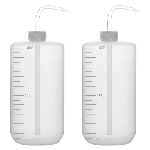 stonylab Chemical Wash Bottle, 2-Pack Plastic Safety Lab Squeeze Wash Bottle, LDPE with Narrow Mouth, 1000 ml / 2 Bottle stonylab Chemical Wash Bottle, 2-Pack Plastic Safety Lab Squeeze Wash Bottle, LDPE with Narrow Mouth, 1000 ml / 2 Bottle