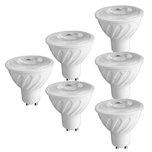 GU10 LED Light Bulb, Dimmable, 60w Equivalent Halogen Bulb, WTL 7w 550Lm LED Light Bulbs, 5000K Daylight White, 40o Beam Angle, MR16 GU10 Base, Track Light, Recessed Light, Spot Light, Pack of 6