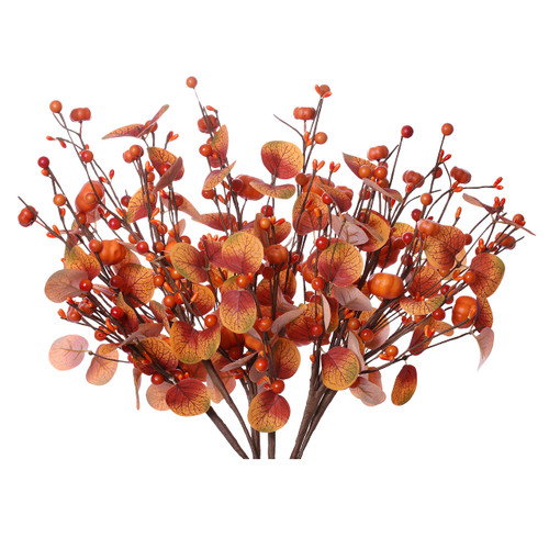 VioletEverGarden 6PCS Fall Stems, Artificial Fall Picks Berry Stems Autumn Eucalyptus Leaves Spray with Berries and Small Pumpkins(Orange Berries and Pumpkins with Leaves) VioletEverGarden 6PCS Fall Stems, Artificial Fall Picks Berry Stems Autumn Eucalyptus Leaves Spray with Berries and Small Pumpkins(Orange Berries and Pumpkins with Leaves)