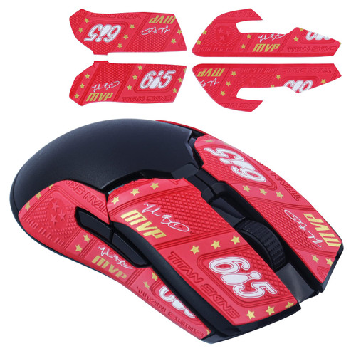 Hyekit Mouse Grip Tape for Razer Viper/Viper Ultimate Anti-Slip Grip Tape for Mouse - Sweat Resistant - Easy to Use Self-Adhesive Design - Pre-Cut - Professional Mice Upgrade Kit (Red MVP)