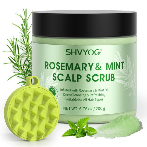SHVYOG Scalp Scrub, Rosemary Scalp Exfoliator, Scalp Exfoliator Scrub for Build Up, Hair Exfoliate Scrub for Scalp, Hair Treatment Nourishing Detox Hair Care with Scalp Massager, 6.76 oz SHVYOG Scalp Scrub, Rosemary Scalp Exfoliator, Scalp Exfoliator Scrub for Build Up, Hair Exfoliate Scrub for Scalp, Hair Treatment Nourishing Detox Hair Care with Scalp Massager, 6.76 oz