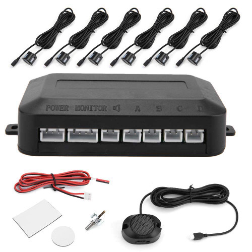 Car Parking Sensor, Rear Parking Assist Car Reverse Backup Radar Kit Warning Sound Indicator Probe System 12V