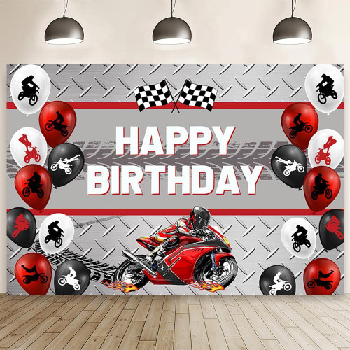 AIBIIN 7x5ft Motorcycle Birthday Backdrop for Boy Motocross Racing Balloon Happy Birthday Party Decoration Extreme Sports Photography Background Supplies Boys Dirt Bike Bday Cake Table Banner AIBIIN 7x5ft Motorcycle Birthday Backdrop for Boy Motocross Racing Balloon Happy Birthday Party Decoration Extreme Sports Photography Background Supplies Boys Dirt Bike Bday Cake Table Banner