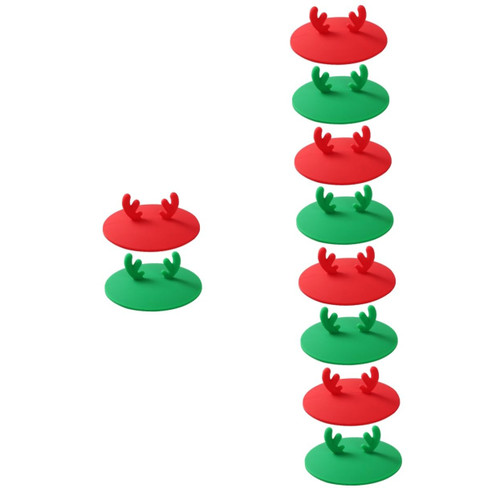 BESTOYARD 10 pcs Cover Theme Coffee Silicone Jar Covers Water Anti- Lid Reindeer Household for Bottle Pots Sealing Protective Cup Reusable Hot Antlers Jars Lids Seasoning Tea Christmas Mug BESTOYARD 10 pcs Cover Theme Coffee Silicone Jar Covers Water Anti- Lid Reindeer Household for Bottle Pots Sealing Protective Cup Reusable Hot Antlers Jars Lids Seasoning Tea Christmas Mug