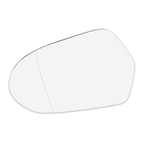 A ABSOPRO Car Mirror Glass Replacement Heated Left Side Driver Side with Backing Plate for Audi A6 2012-2018