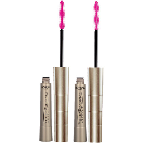 L'Oreal Paris Makeup Telescopic Original Lengthening Mascara, 0.27 Fl Oz (Pack of 2), Washable Black L'Oreal Paris Makeup Telescopic Original Lengthening Mascara, 0.27 Fl Oz (Pack of 2), Washable Black