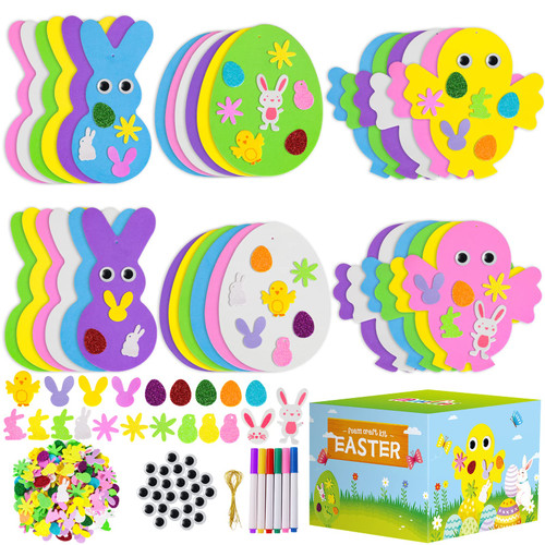 Max Fun 302pcs Foam Stickers Set DIY Egg Chick Easter Decorations for Kids Crafts Party Favors Supplies (Easter Egg+Bunny+Chicks) Max Fun 302pcs Foam Stickers Set DIY Egg Chick Easter Decorations for Kids Crafts Party Favors Supplies (Easter Egg+Bunny+Chicks)