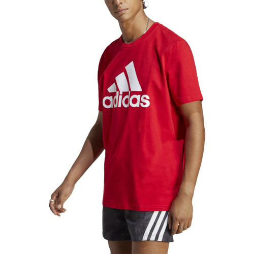 adidas Men's Essentials Single Jersey Big Logo T-Shirt, Better Scarlet, Small adidas Men's Essentials Single Jersey Big Logo T-Shirt, Better Scarlet, Small