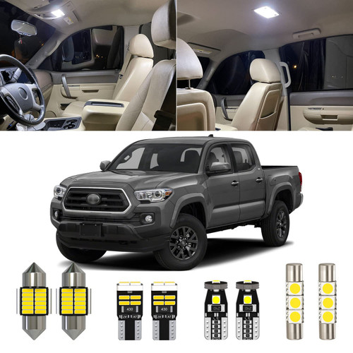 Xpismii 9 Piece 6000K White Tacoma LED Interior Light Kit Package Replacement for Toyota Tacoma 2016 2017 2018 2019 2020 2021 2022, with Placement Diagram and Install Tool
