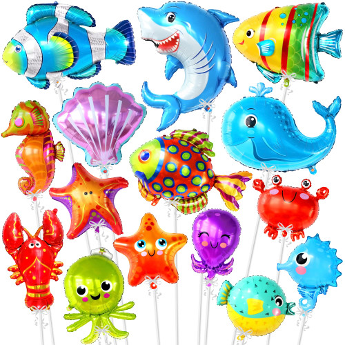 KatchOn, Ocean Balloons for Under The Sea Decorations - Pack of 15 | Big 43 Inch Shark Balloons, Under The Sea Balloons | Sea Animal Balloons, Under The Sea Party Decorations | Fish Balloons for Party KatchOn, Ocean Balloons for Under The Sea Decorations - Pack of 15 | Big 43 Inch Shark Balloons, Under The Sea Balloons | Sea Animal Balloons, Under The Sea Party Decorations | Fish Balloons for Party