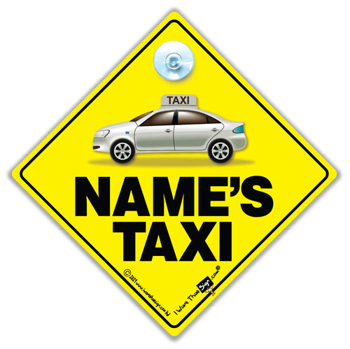 Taxi Service Car Sign, Car Sign with Suction Cup, Taxi Car Sign, Silver Modern Car Taxi Sign, Taxi Car Sign, Personalised Taxi Sign, Custom Taxi Sign,