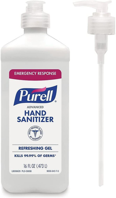 Purell Advanced Instant Hand Sanitizer, 16 Oz Pump Bottle, 12/Pack (9636-12-P)