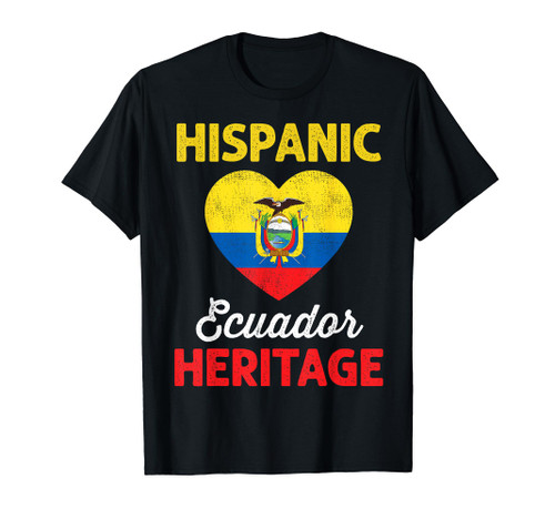 Ecuadorian Flag Heart Hispanic Heritage Ecuador Kids T-Shirt Ecuadorian Flag Heart Hispanic Heritage Ecuador Kids T-Shirt