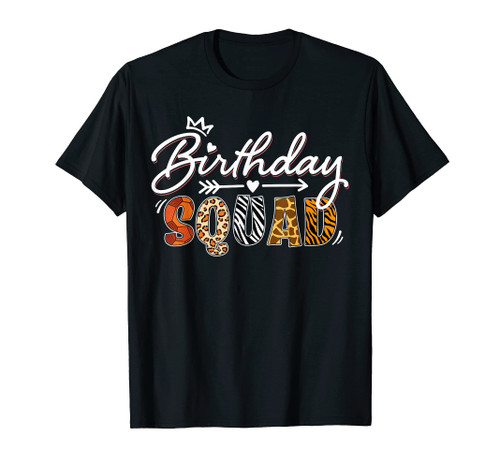 Birthday Squad Wild Animals Print Safari Zoo Kids Boys Girls T-Shirt Birthday Squad Wild Animals Print Safari Zoo Kids Boys Girls T-Shirt