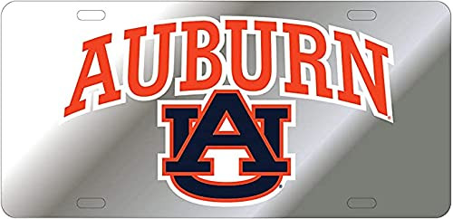 Dixie Dawgs Auburn Acrylic License Plate Officially Licensed Silver Mirror