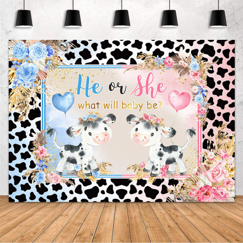 MEHOFOND Holy Cow Gender Reveal Backdrop He or She What Will Baby Be Photography Background Boho Pink and Blue Floral Gender Reveal Party Decorations Banner Photo Booth Props Vinyl 7x5ft MEHOFOND Holy Cow Gender Reveal Backdrop He or She What Will Baby Be Photography Background Boho Pink and Blue Floral Gender Reveal Party Decorations Banner Photo Booth Props Vinyl 7x5ft