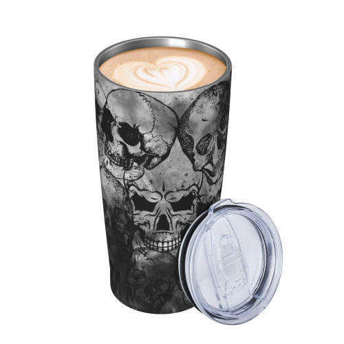 NVJUI JUFOPL 20oz Skull Tumbler with Lid - Christmas Gift for Family/Bestie/Friends - Birthday Gifts for Men Women - Stainless Steel Vacuum Insulated Travel Mug Water Bottle Iced Coffee Cup