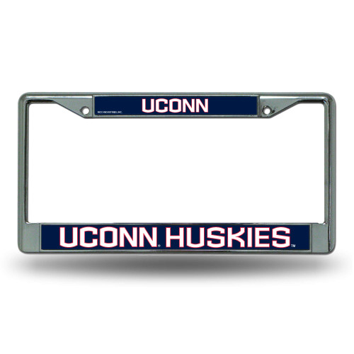 Rico Industries NCAA Connecticut Huskies - UCONN UCONN Premium License Plate Chrome Frame 12" x 6"