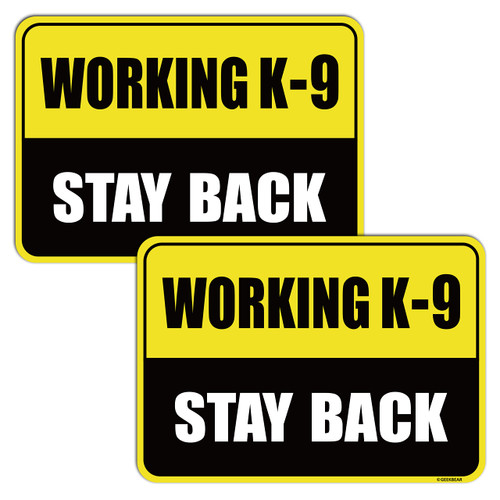 GEEKBEAR Working K-9 Car Magnet (Yellow/Black, 2 Pack) - Reflective Waterproof Magnetic Sign - 11.7 x 8.2 in