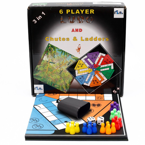 Ludo Board Game, 6 Player Ludo dice Games for Adults, Chutes and ladders, Classic Indoor Games Fun Table Games Parcheesi Board Games for Family Games, Game Nights, Gift Sets