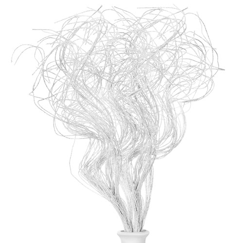 Glitter Curly Ting Ting Branches Christmas Branches Vase Filler Artificial Curly Twigs for Christmas Tree Garland Wreath Decoration, Craft Vases Home Garden Decoration (White, 36 Pieces)