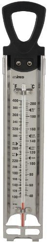 Winco - Deep Fry/Candy Thermometer with Hanging Ring, (2-Inch by 11-3/4-Inch) (Silver) (2 pack)