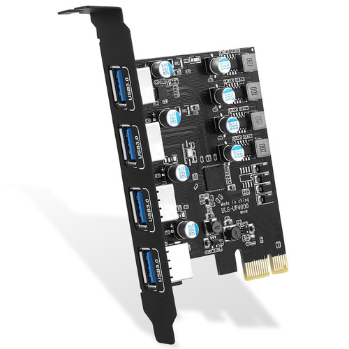 Sinefine 4 USB-A Port PCI-E to USB 3.0 Expansion Card, PCI Express (PCIe) Expansion Card USB Card for Desktop PC Support Windows/Linux/Hackintosh/Proxmox/MAC OS/Ubuntu/unRAID