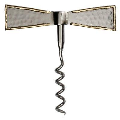 Thirstystone NCH079 Old Hollywood Corkscrew Hammered Bottle Opener, Silver