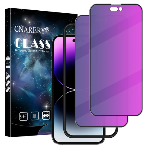 Cnarery [2 Pack] Privacy Screen Protector for iPhone 14 Pro Max/Xs Max 6.7 Inch, Purple Anti-Spy Tempered Glass, Easy Installation Kit, Case Friendly, Anti Peeping