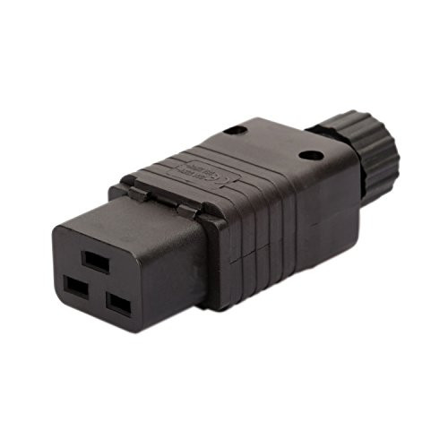 Vellcon [5Pack] IEC 320 C19 Female AC Socket, EN 60320 C19 16A 250V 20A/125V AC Power Connector,IEC C19 Rewirable DIY Socket,C19 Screw Lock AC Plug, Black Color