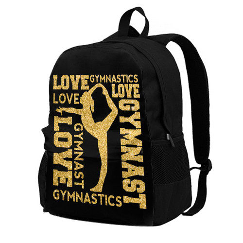 Srufqsi Love Gymnastics Gymnast Backpack School Bookbag For Boys Girls College Backpack Laptop Backpacks Travel Daypack For Teen Women Men