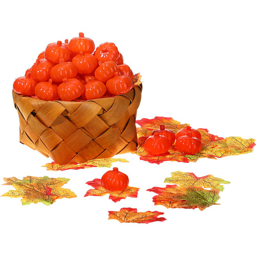 Tigeen 50 Pcs Thanksgiving Artificial Mini Fake Pumpkins with 100 Pcs Fake Lifelike Maple Leaves Mini Pumpkins for Crafts for Fall Thanksgiving Halloween Kitchen Decorations Tigeen 50 Pcs Thanksgiving Artificial Mini Fake Pumpkins with 100 Pcs Fake Lifelike Maple Leaves Mini Pumpkins for Crafts for Fall Thanksgiving Halloween Kitchen Decorations