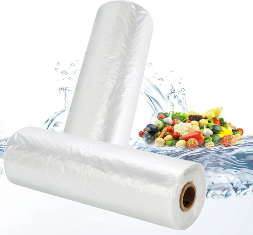 Tapsin 12x16 Plastic Produce Bags on a Roll - Clear Plastic Bags for Food, Vegetable, Fruits, Bread, Pet Bags and Grocery Clear Bag- 350 Bags/roll (2 Roll)