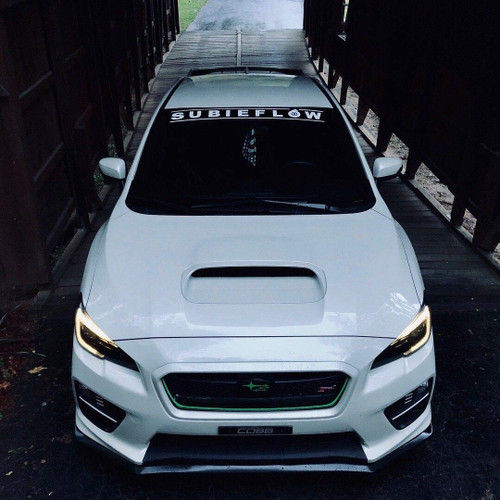 Gy Vinyl Arts,Windshield,Decal,Car,Sticker,Banner,Graphics for Subieflow Subie BRZ WRX Sti (White)