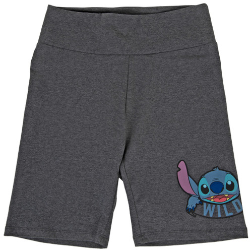 Jerry Leigh Resorts Disney's Lilo and Stitch Team Trouble Stitch Women's Biker Shorts Large Grey