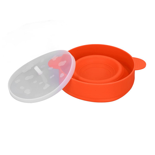 Silicone Popcorn Popper,Silicone Microwave Popcorn Popper Collapsible Bowl,Collapsible Microwavable Bowl BPA Free and Dishwasher Safe(Orange)