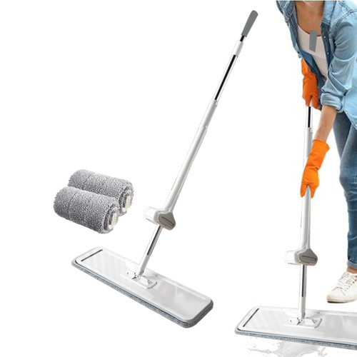 Floor Mops, Microfiber Flat Mop, Wet Dry Dust Mop, Microfiber Floor Mops with Self Wringer and Stainless Steel Handle, Wood Floor Cleaning Mop, Microfiber Mop Cleaning Supplies