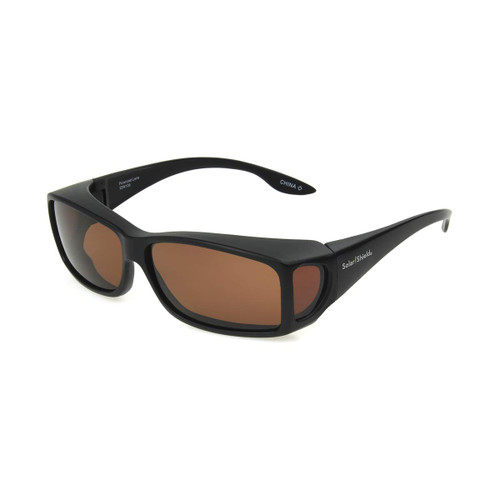 Dioptics Solar Shield Manchester Fits Over Sunglasses Polarized Rectangular, Black, 54 mm