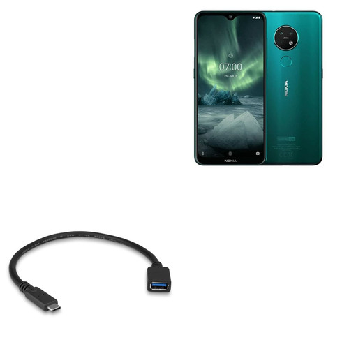 BoxWave Cable Compatible with Nokia 7.3 - USB Expansion Adapter, Add USB Connected Hardware to Your Phone