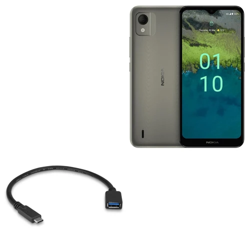 BoxWave Cable Compatible with Nokia C110 - USB Expansion Adapter, Add USB Connected Hardware to Your Phone