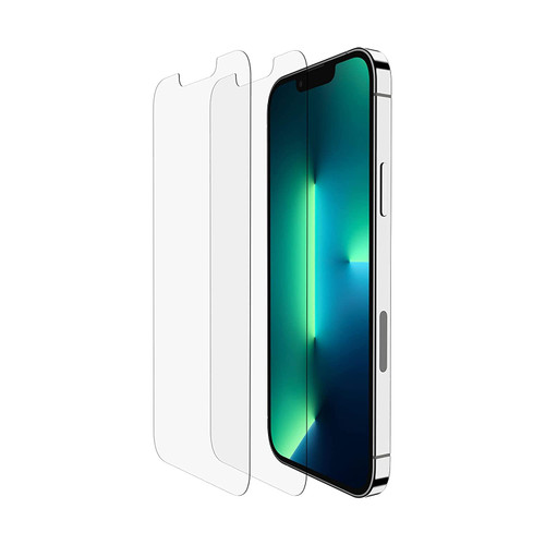 Belkin Tempered Glass Privacy Screen Protector 2-Pack for iPhone 14, iPhone 13, iPhone 13 Pro - Installation Guide Tray Included for Easy Application - Crystal Clear Glass Screen Protector