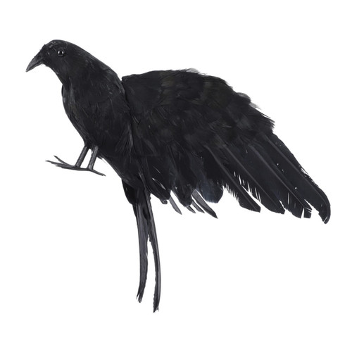 Happyyami 1pc Simulation Crow Bird Decor Black Trim Halloween Decor Crow Craft Crow Ornament Crow Decoration for Halloween Desktop Plastic Ornaments Black Desktop Decor Crow Decor Crow Toy