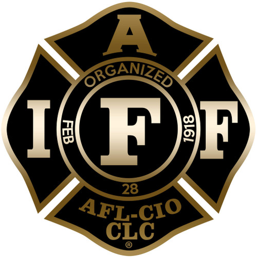 The 4" REFLECTIVE Faded Gold and Black IAFF Union 3m Vinyl Firefighter Us Made Window Decal