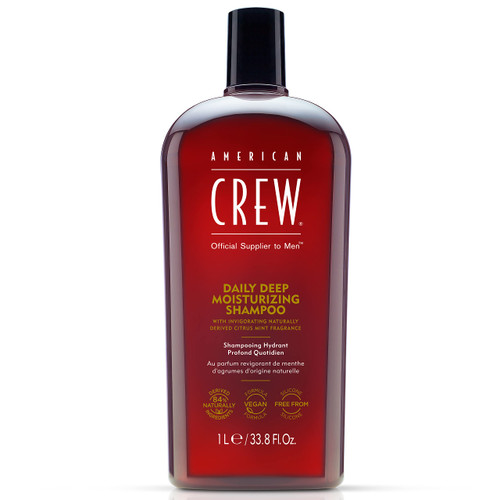 American Crew Shampoo for Men, Daily Deep Moisturizer, Naturally Derived, Vegan Formula, Citrus Mint Fragrance, 33.8 Fl Oz American Crew Shampoo for Men, Daily Deep Moisturizer, Naturally Derived, Vegan Formula, Citrus Mint Fragrance, 33.8 Fl Oz
