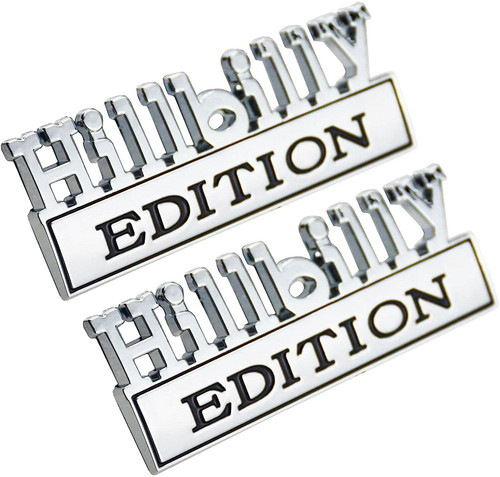 JJKB 2Pc Hillbilly Edition Emblem Chrome Emblem Badge Decal Car Fit for Truck SUV ATV Boat (Chrome Black) JJKB 2Pc Hillbilly Edition Emblem Chrome Emblem Badge Decal Car Fit for Truck SUV ATV Boat (Chrome Black)